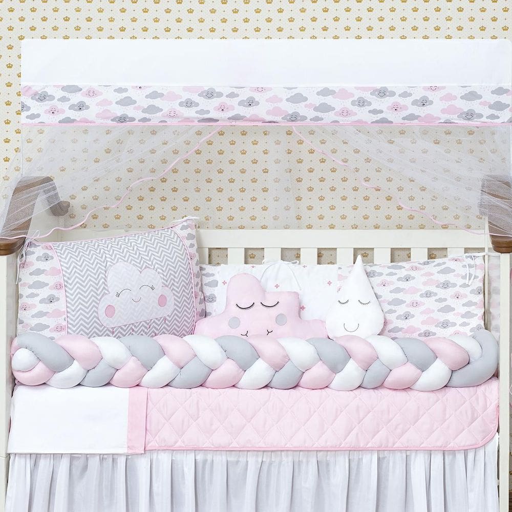 Kit Mini Berço 10 Peças 100% Algodão - Enchimento Incluso