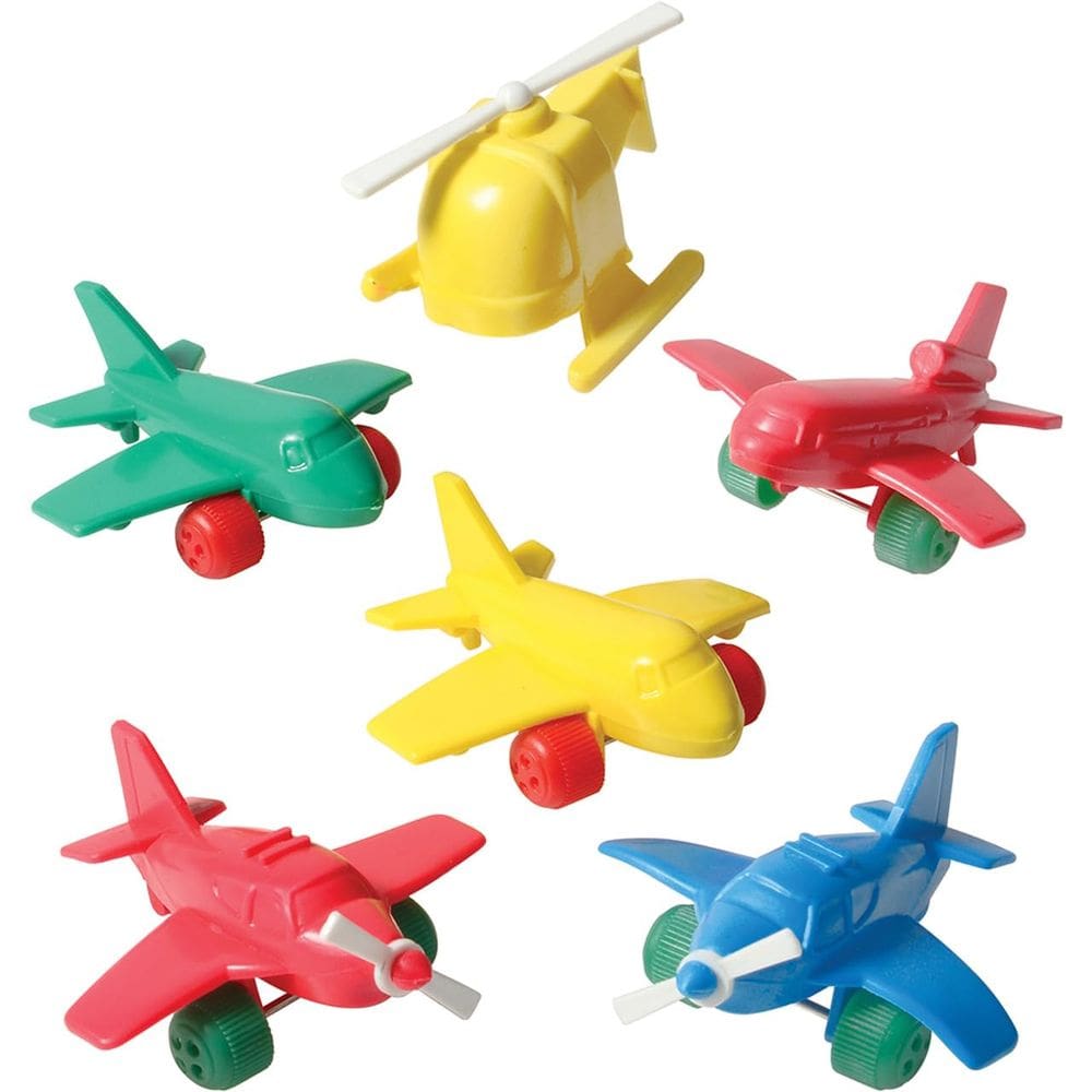 Conjunto de 6 mentes criativas da Toy Air Fleet com helicóptero, jatos e aviões