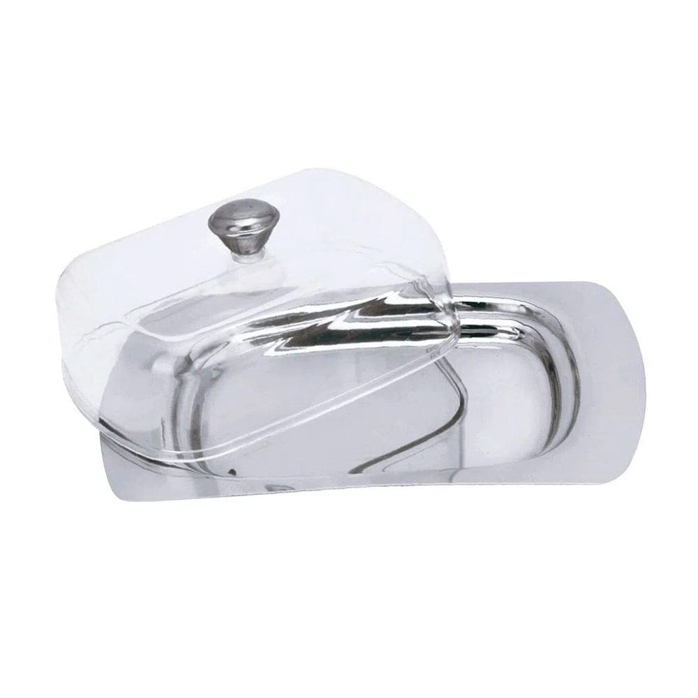 Manteigueira Inox c/ Tampa Acrílico - Wincy Casa - 19cm
