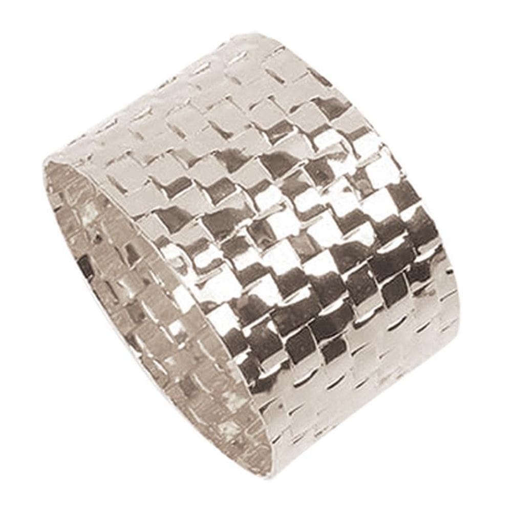 Porta Guardanapo Quadriculado Prata 4 Peças