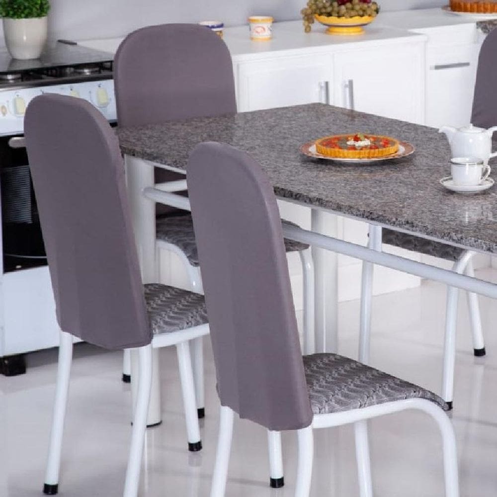 Kit 4 Capas Encosto Cadeira Ferro Tubular Cozinha E Jantar