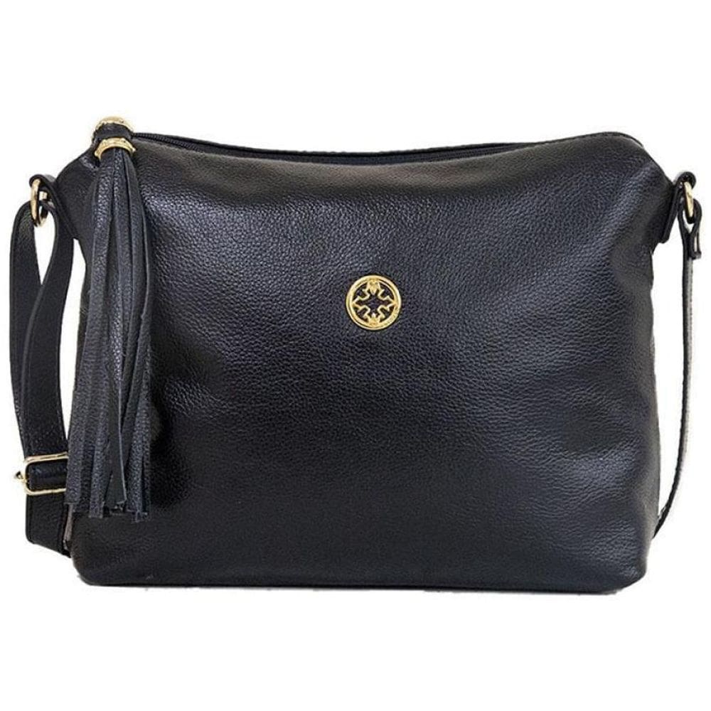 Bolsa Classe Couro Feminina Transversal 1751-2 Cb01 Preto