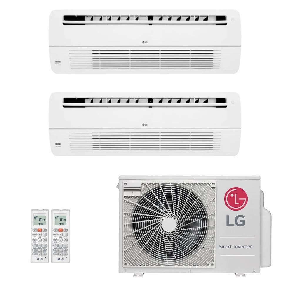 Ar-Condicionado Multi Split Inverter LG 18.000 (2x Evap Cassete 1 Via 12.000) Quente/Frio 220V R-32