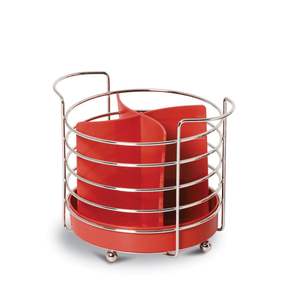 Porta Talher Organizador Redondo Vermelho