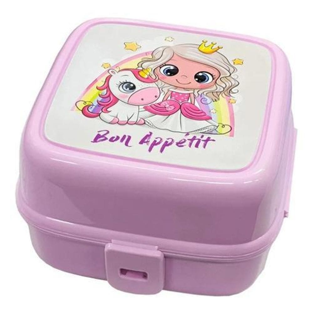 Marmita C/2 Compart Divisórias Talher Trava Plasvale - Rosa