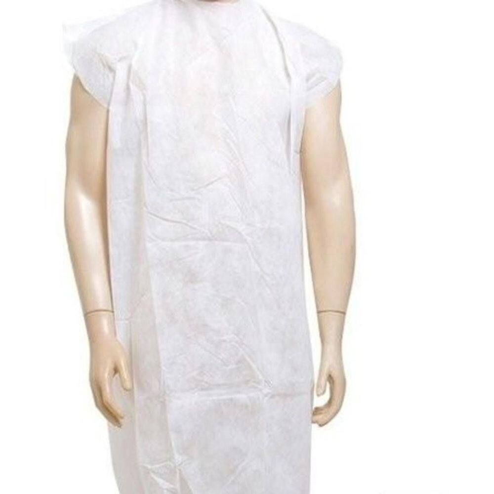 Avental Descartável  Branco Sem Manga 20G - 10 Unidades