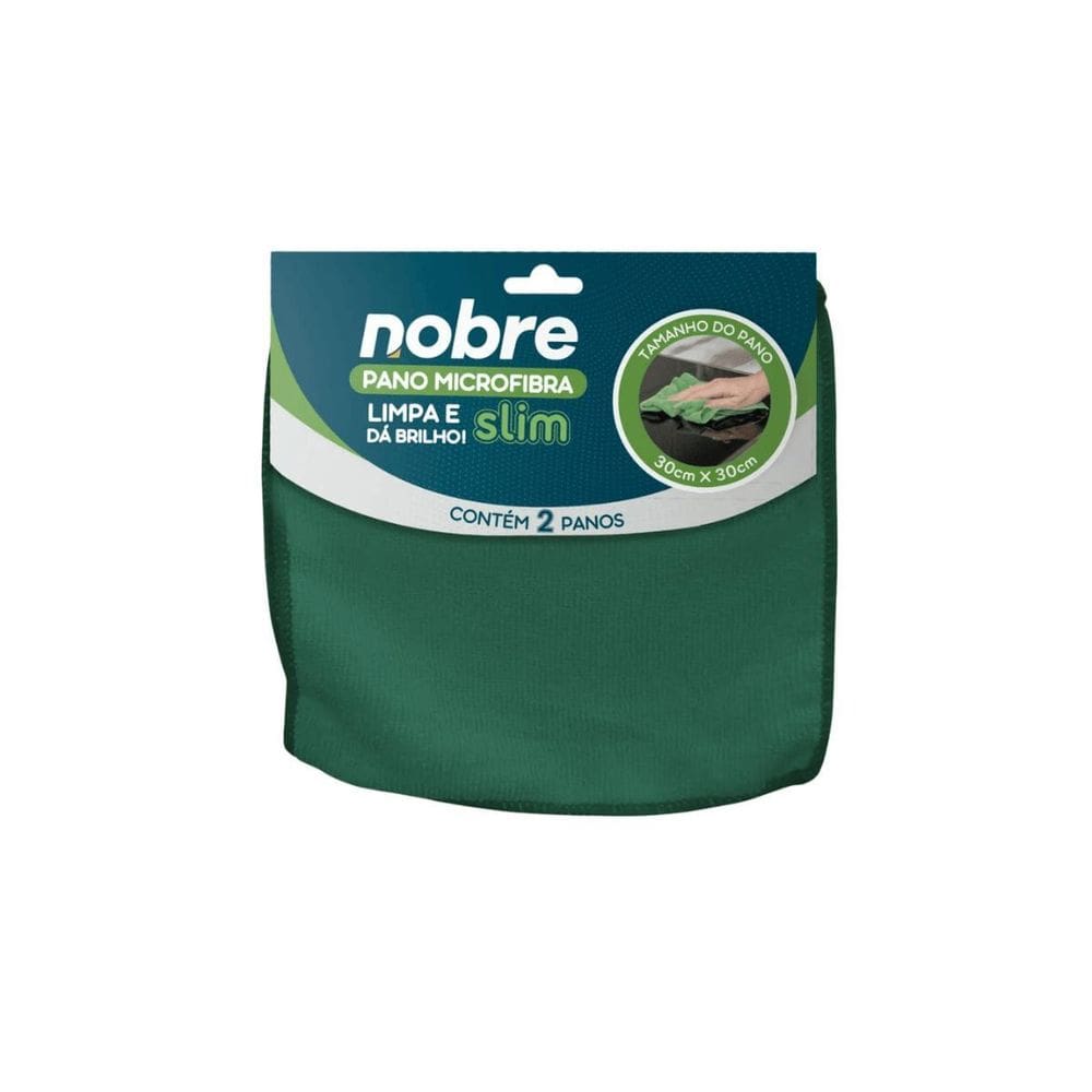 Pano De Microfibra 30X30Cm Pct Com 2 Und Verde Slim - Nobre