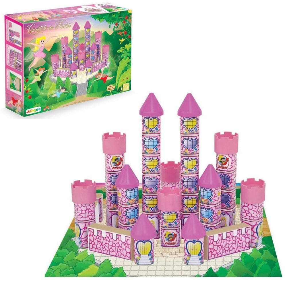 Blocos De Montar Castelo Das Fadas Brinquedo 54 Peças