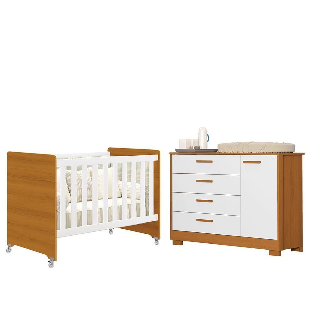 Jogo de Quarto Infantil Cômoda Zaki e Berço Evolution - Reller Móveis