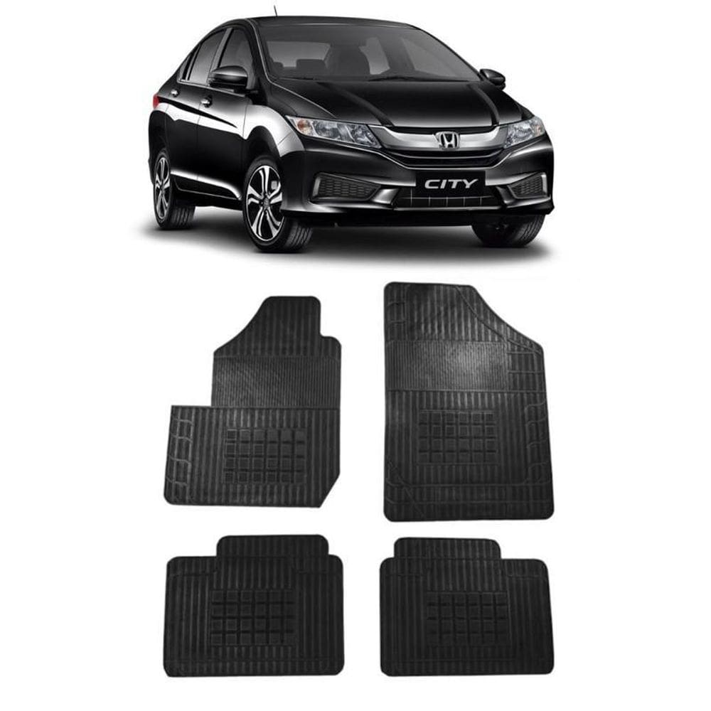 Tapete Borracha Honda City 2015 Até 2020 4 Peças