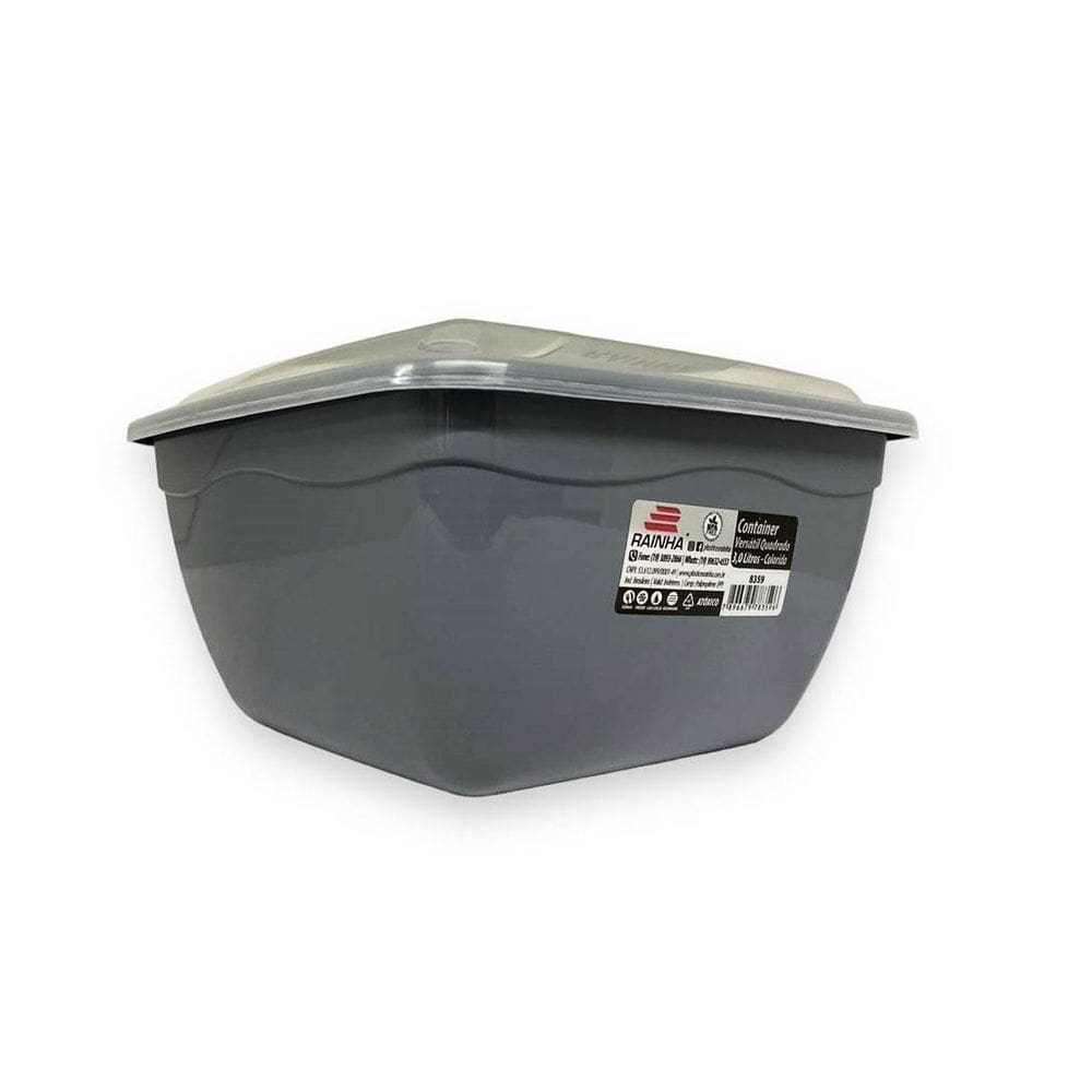 Container Versátil Quadrado 3L Com Tampa | Alta Qualidade