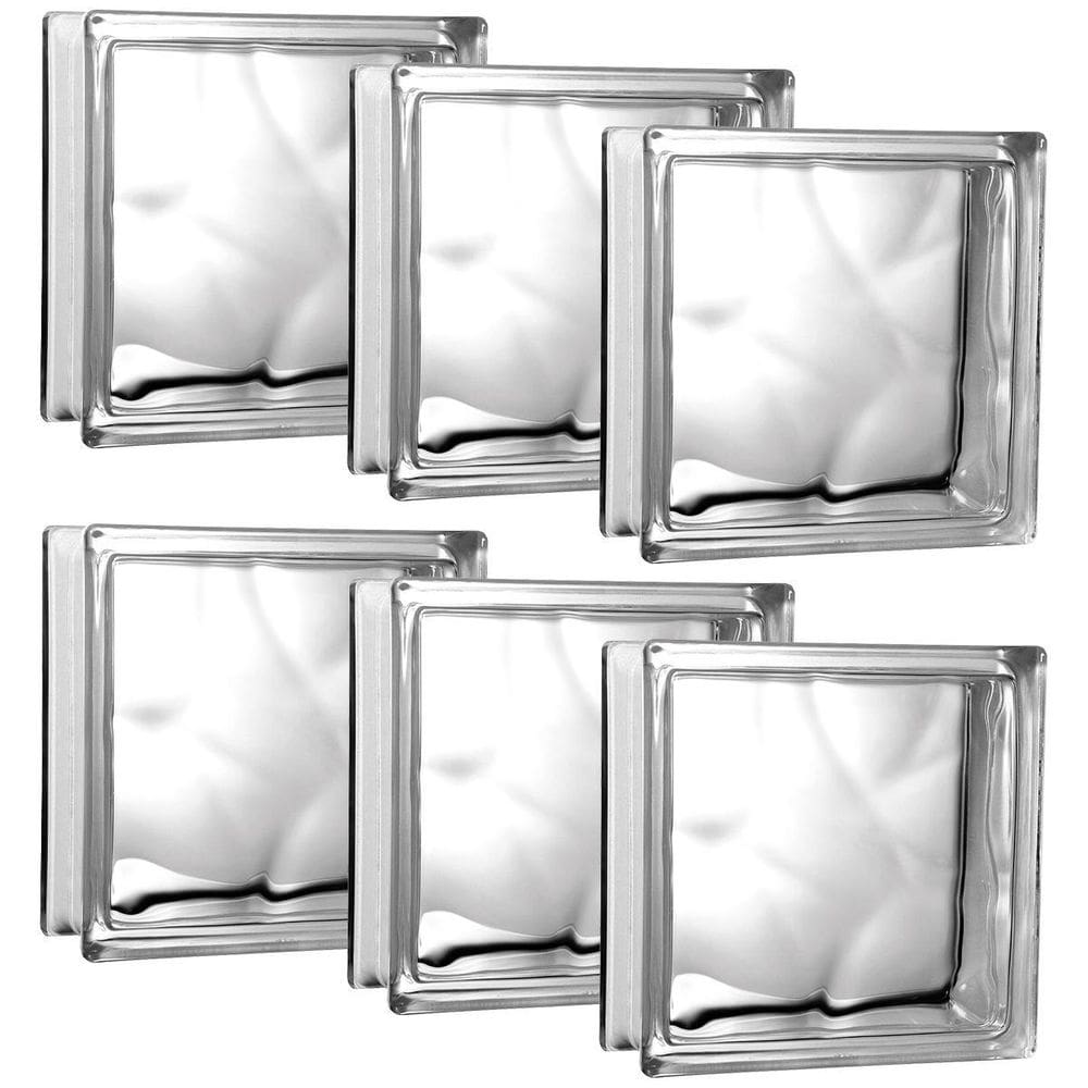 Kit 6 Tijolos Bloco De Vidro Transparente 19X19X8 Tradestar
