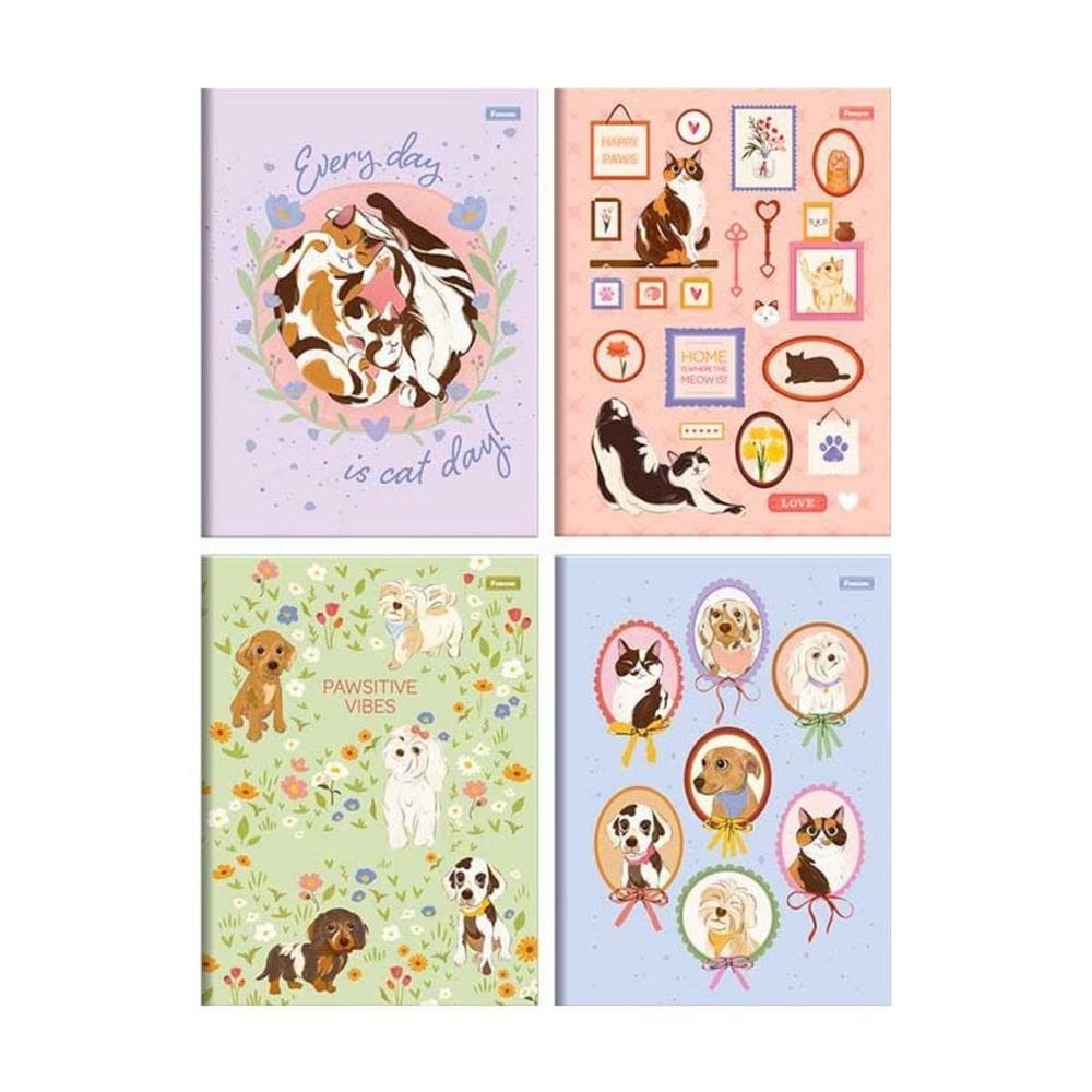 Caderno Brochura 80F Smoogies Foroni Capa Dura Escolar