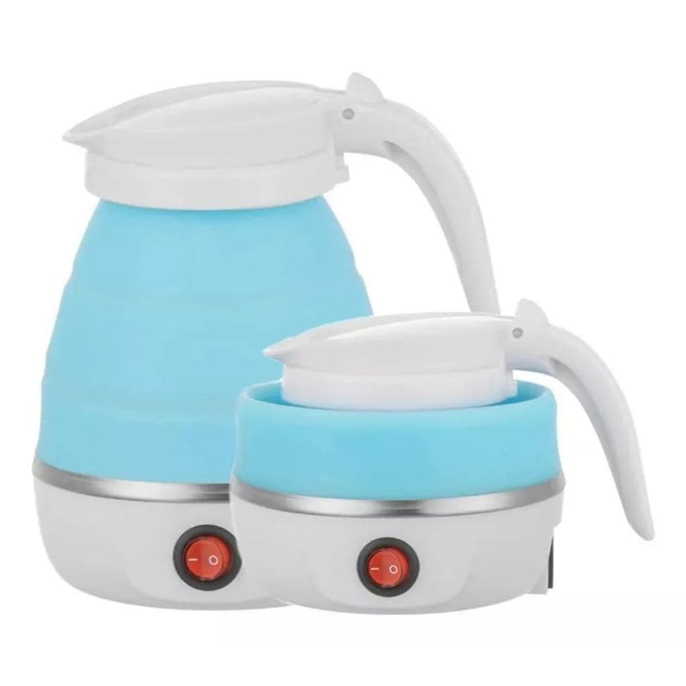 Chaleira Elétrica dobrável 110v Azul Portátil e Compacta