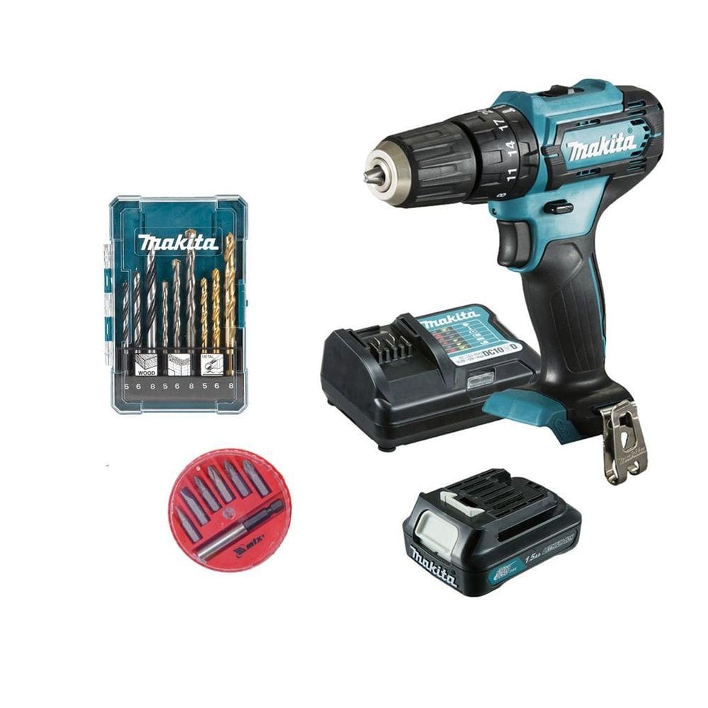 Parafusadeira Furad 12V Hp333Dwyx3 Impact Makita + Kit Broca