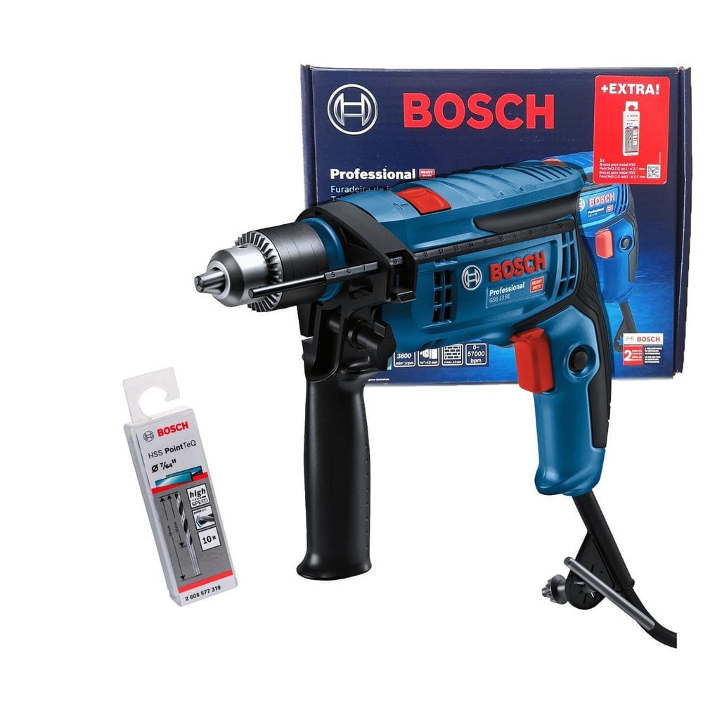 Furadeira De Impacto Bosch 750W Gsb13Re + Brocas Hss 110V