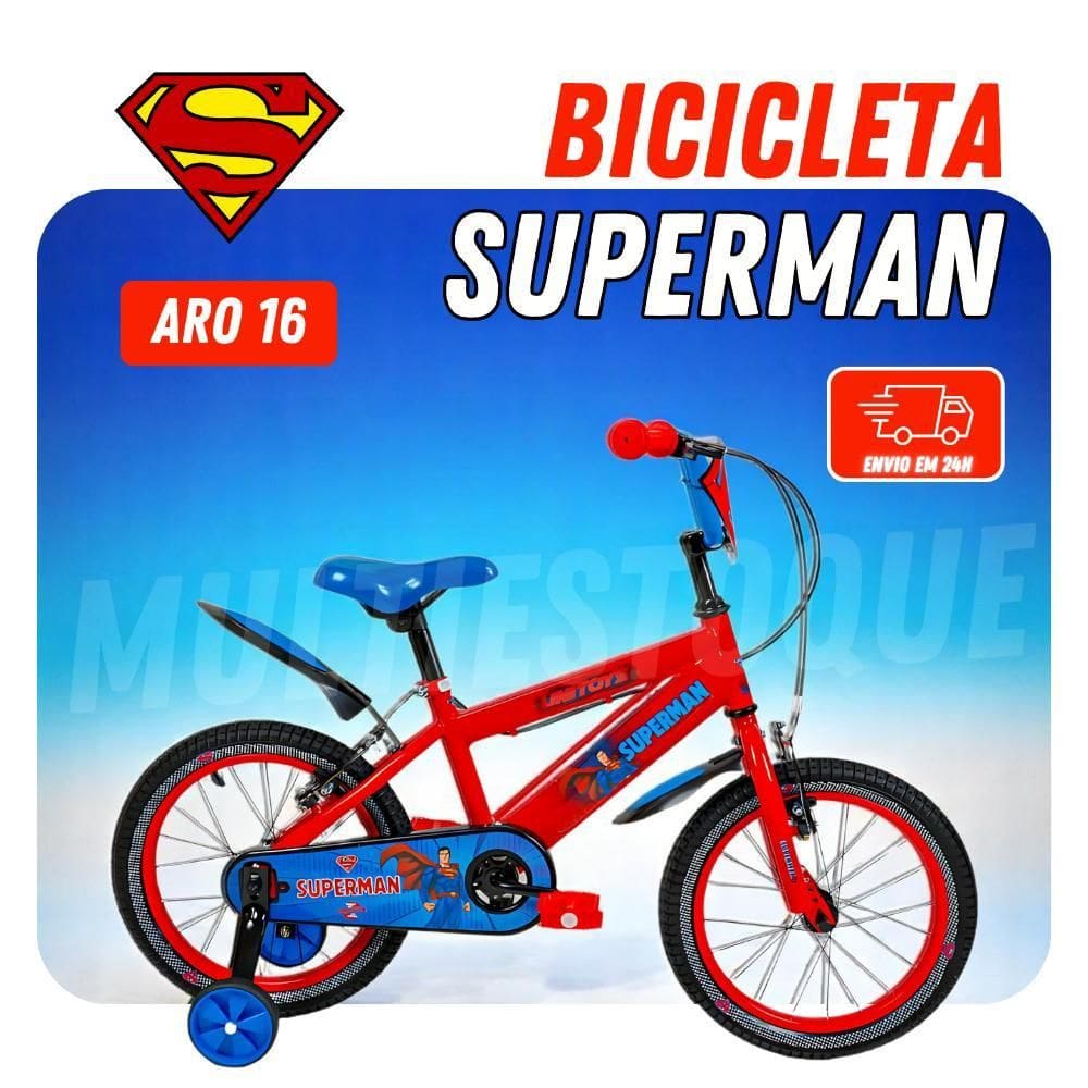 Bicicleta Infantil Aro 16 Superman - Diversas Cores