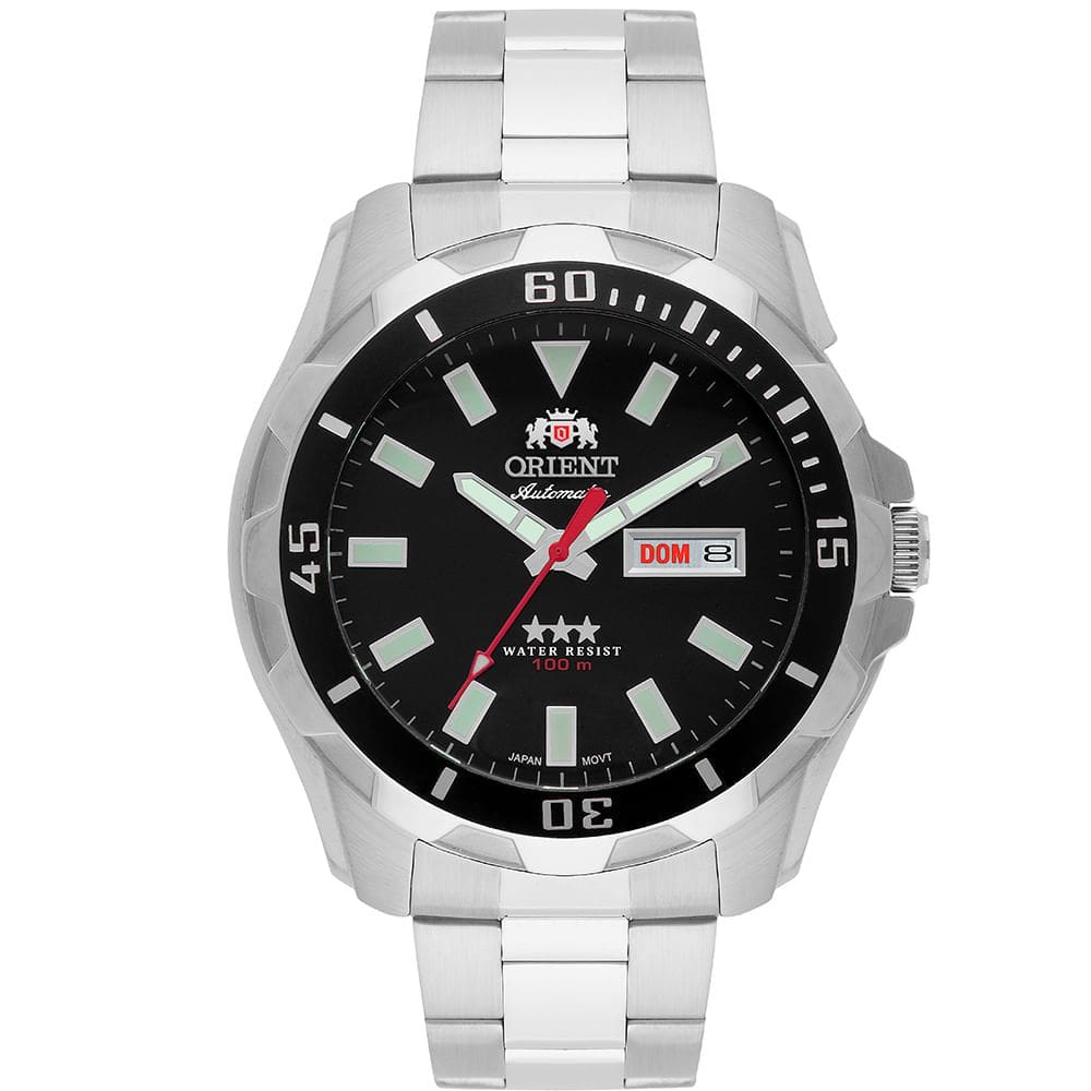 Relógio ORIENT masculino automático prata 469SS078NH P1SX