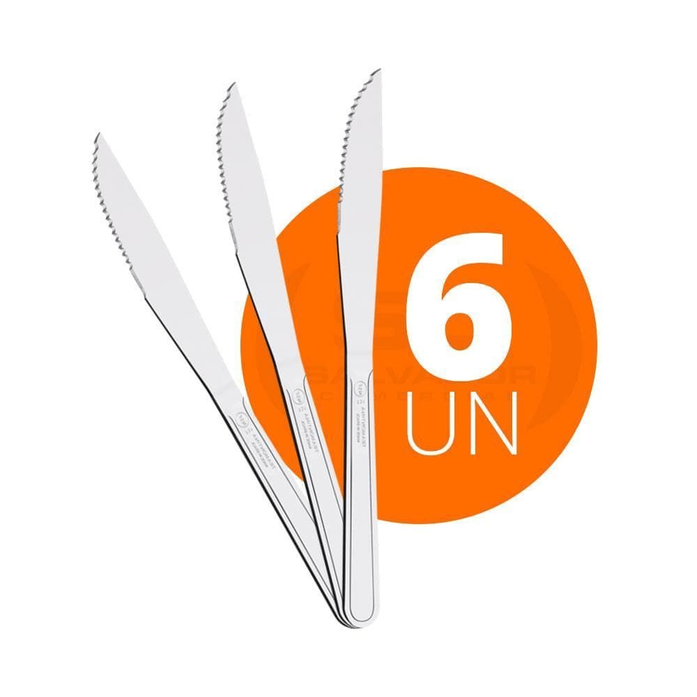 6 Facas Para Churrasco Búzios Em Aço Inox Fibag  Tramontina