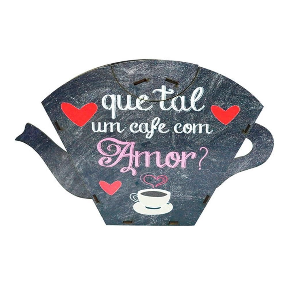 Porta Filtro Em Madeira Coador De Café Decor - Café Com Amor