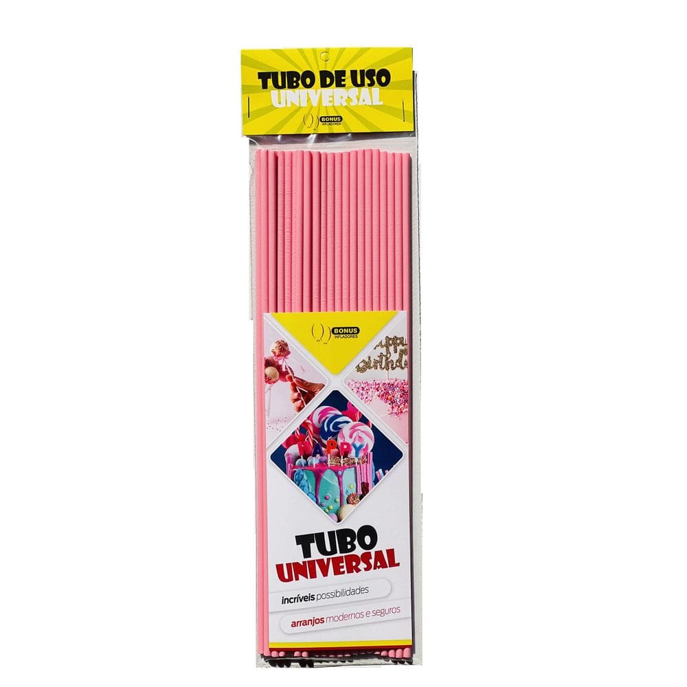 Tubo Universal Com 25U - Rosa - Bonus Infladores