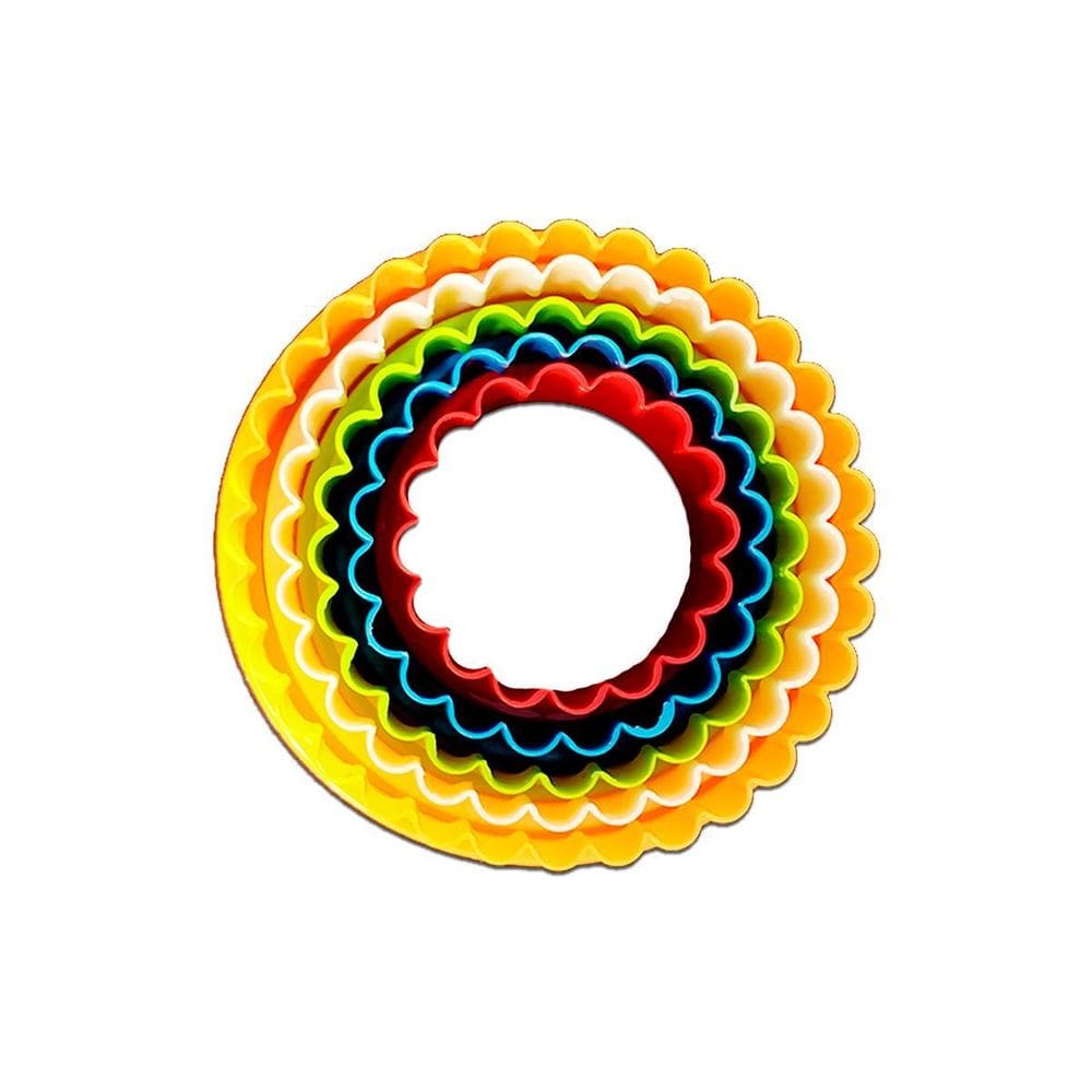 Cortador de Biscoitos Redondo 5 Formas 10cm - Plástico