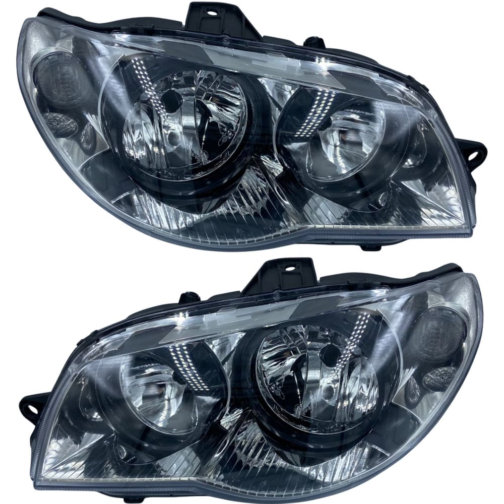 Par Farol Palio Strada Siena G3 04 A 15 Cromado Aro Preto