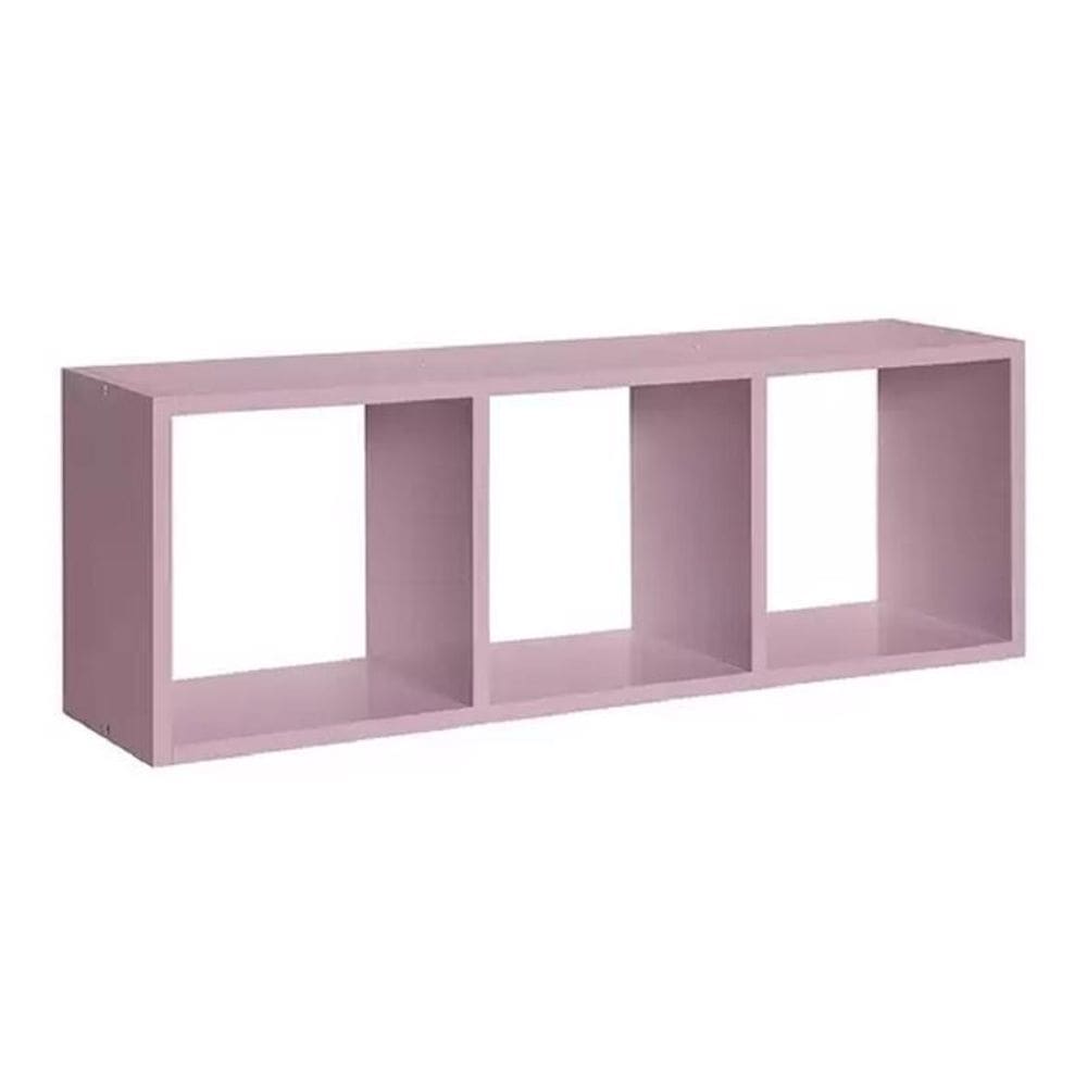 Nicho Prateleira Triplo Decorativo Colors Retangular Rosa