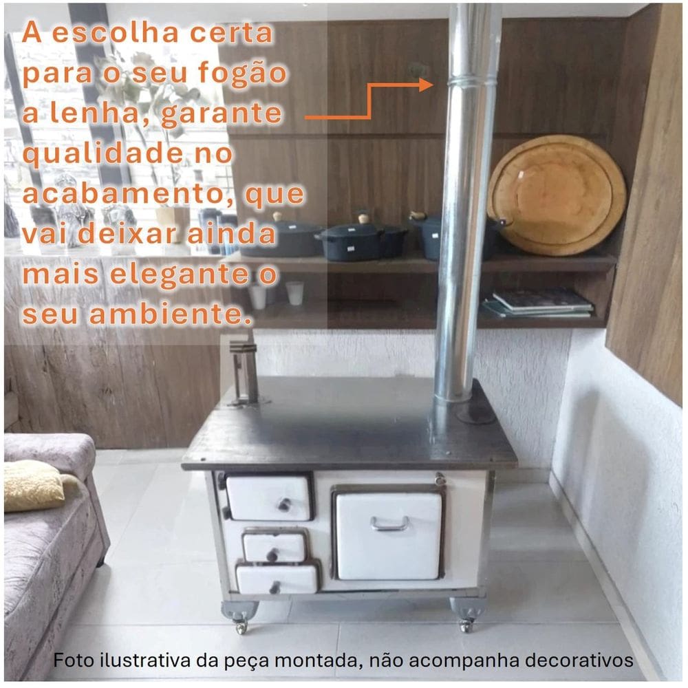 Anel Inox Ø 120mm Para Cano Chaminé Fogão a Lenha - 2331 N°3 Hedlund