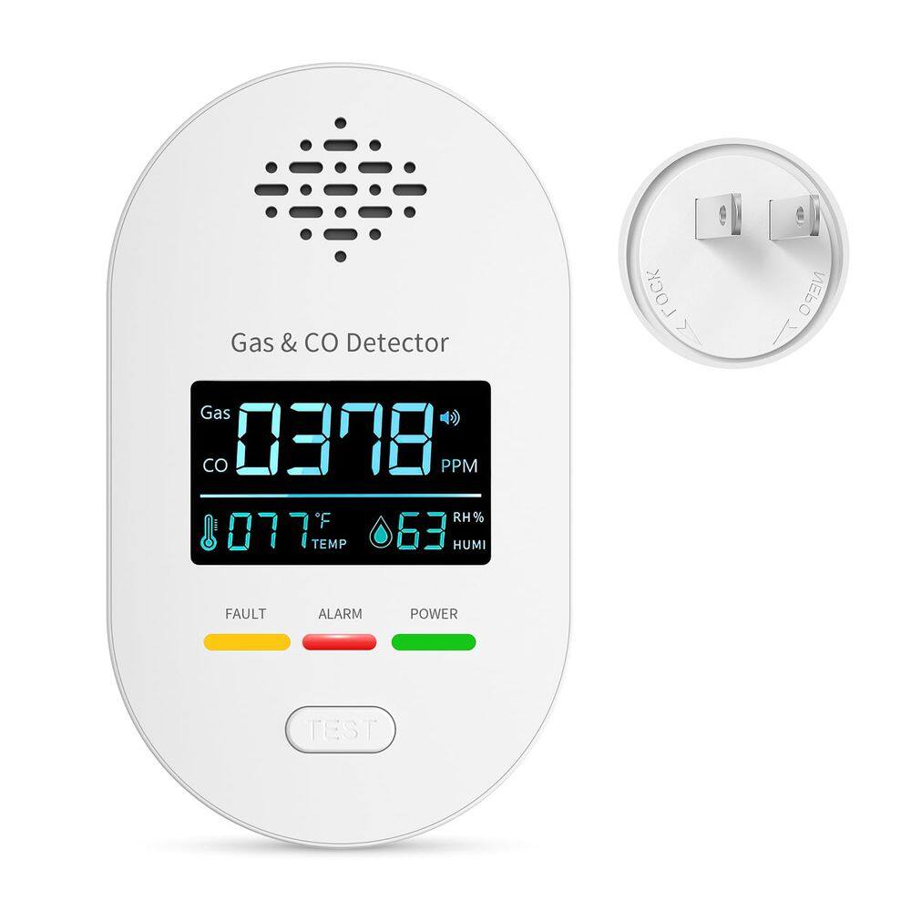 Detector de gás e monóxido de carbono Nsrrye 4 em 1 com display