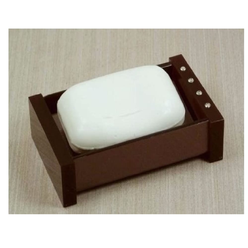 Porta Sabonete Pia Em Acrilico Marrom Chocolate Com Strass
