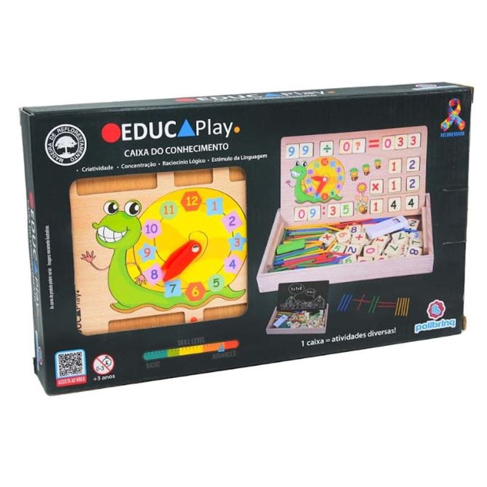 Jogo Educativo de Madeira Educaplay Caixa do Conhecimento