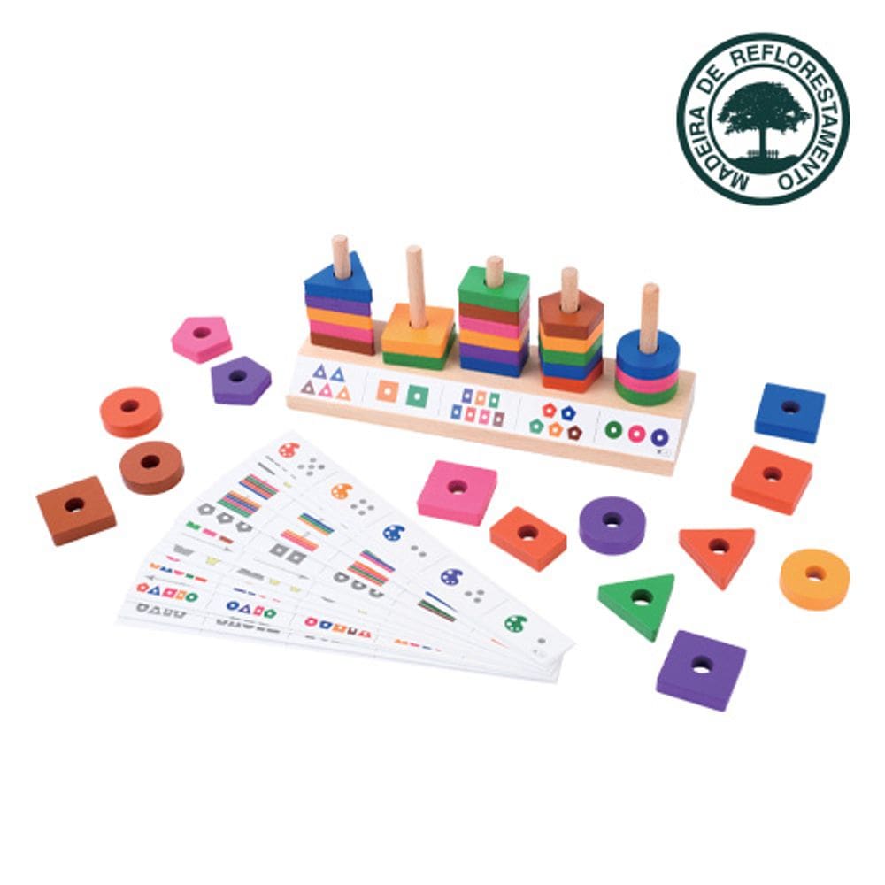 Brinquedo Educativo de Madeira Educaplay Geomat Game