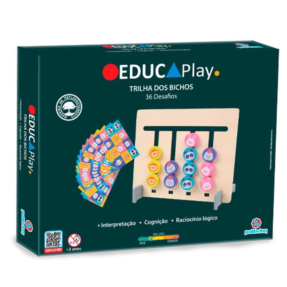 Brinquedo Educativo de Madeira Educaplay Trilha dos Bichos