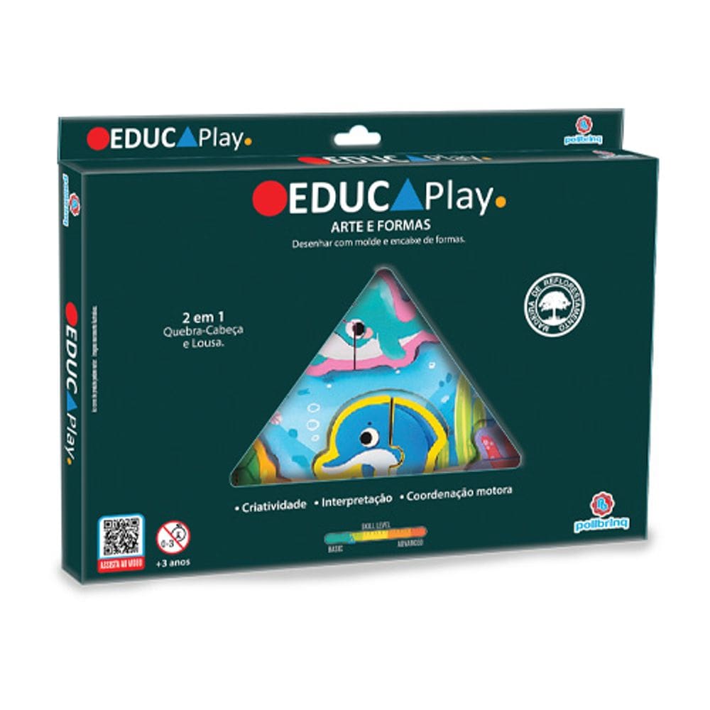 Brinquedo Educativo de Madeira Educaplay Arte e Formas