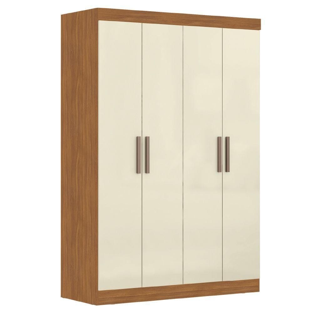 Modulo De Guarda Roupas Para Quarto 4 Portas E 2 Gavetas Madrid Maxel Madeirado/off White