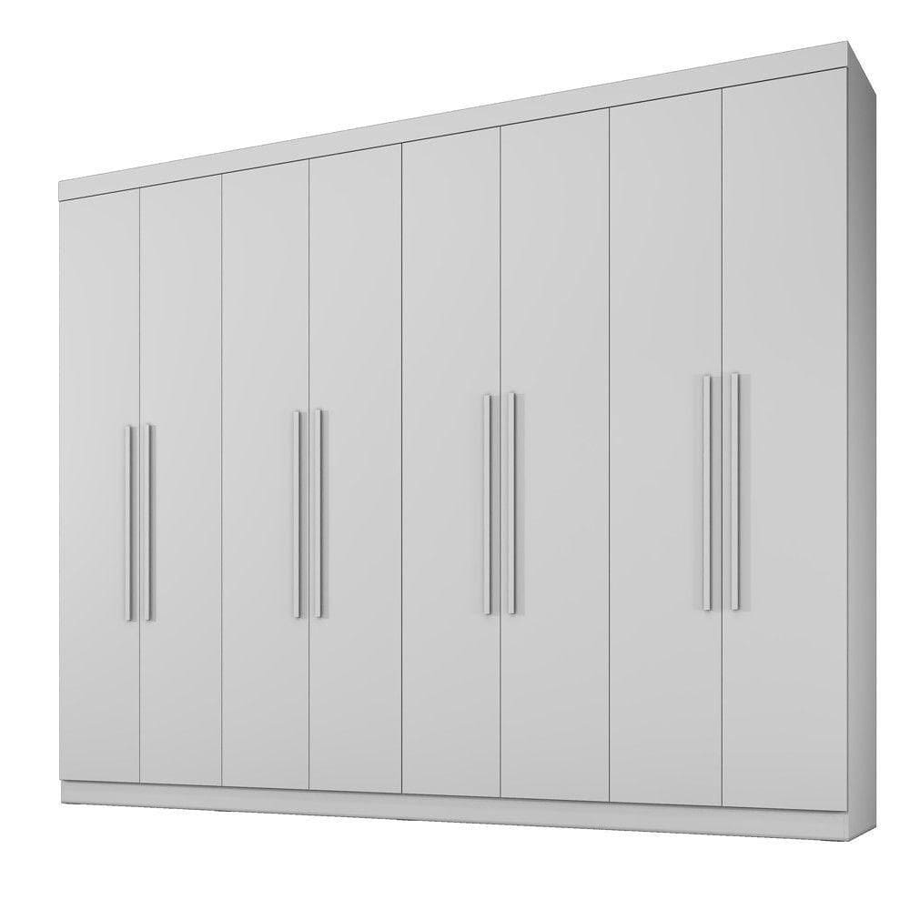 Guarda Roupa New Premium 8 Portas 4 Gavetas 8 Prateleiras Branco