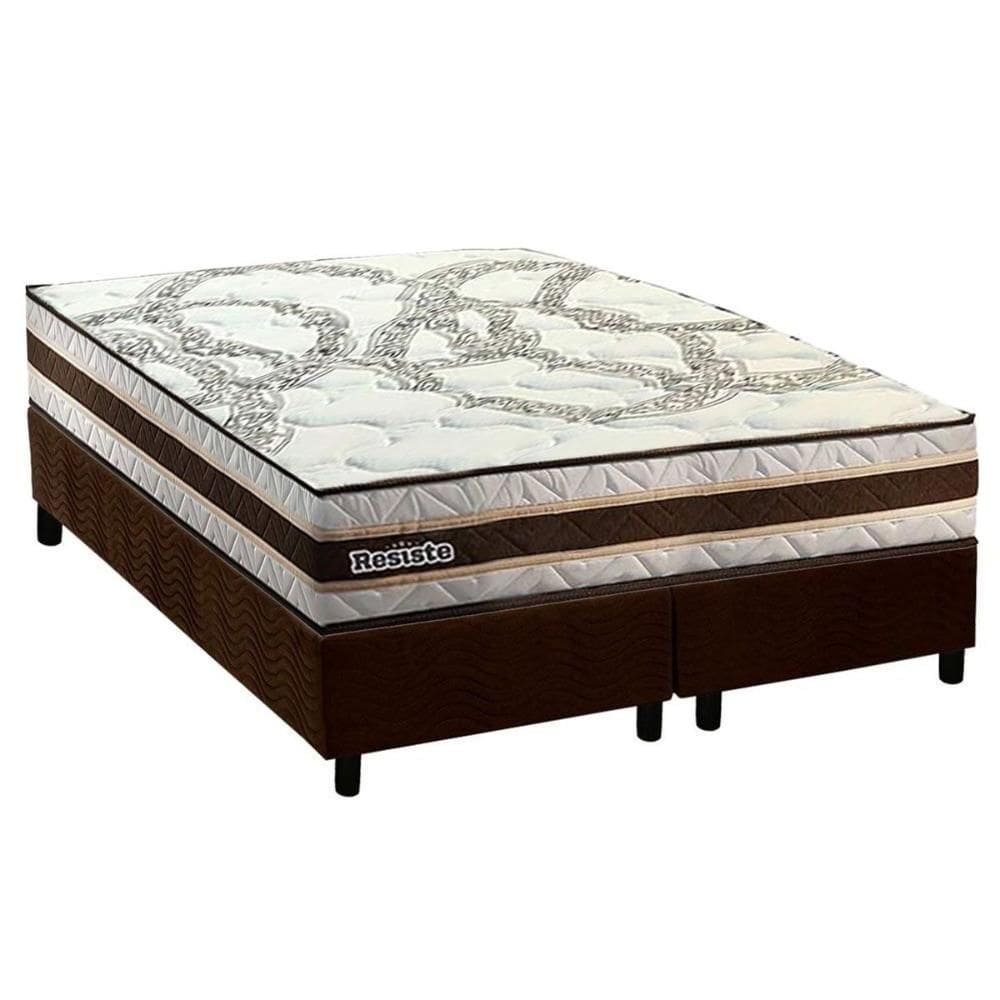 Conjunto Box King: Colchão Espuma Paropas D45 Resiste Hotel + Base CRC Suede Brown (193x203)