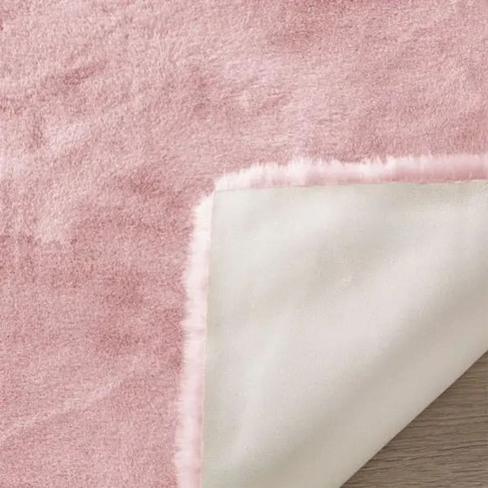 Tapete Pele De Coelho Redondo Melody 140cm - Jolitex