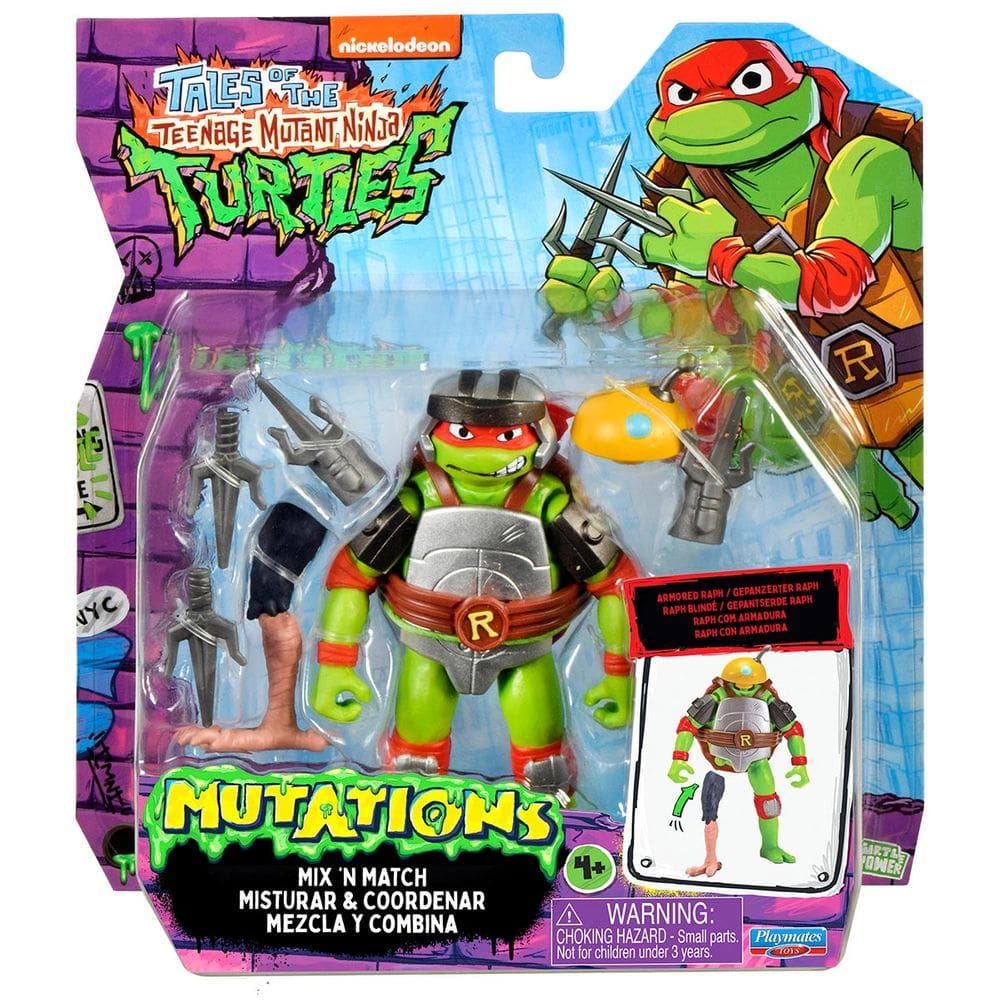 Boneco Raphael Com Acessórios -Tartarugas Ninja Mix `N Match