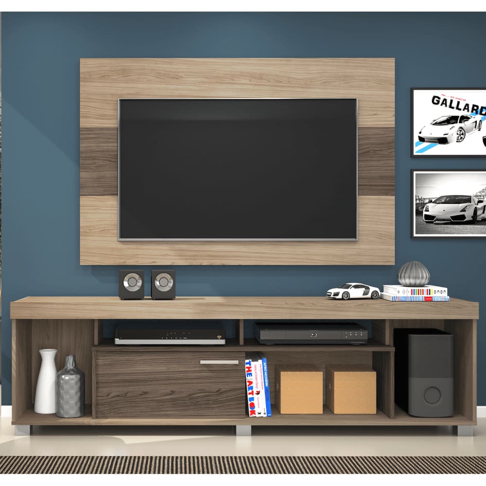 Rack com Painel  Para TV  65 ” Tomaz Areia/Amêndoa