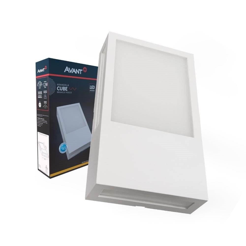 Luminária Avant LED Arandela Cube IP65 720 Lumens - 12W 3000K