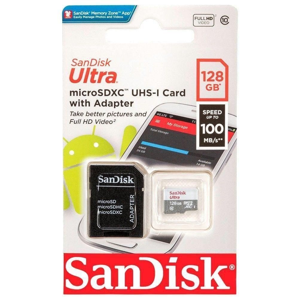 Cartão Micro Sd Sandisk Ultra 128gb Sdsqunr-128g-gn6mn