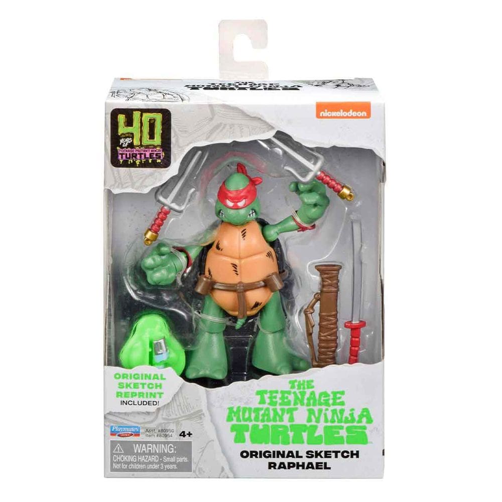 Boneco Raph (Sketch) 11Cm Com Acessórios - Tartarugas Ninja