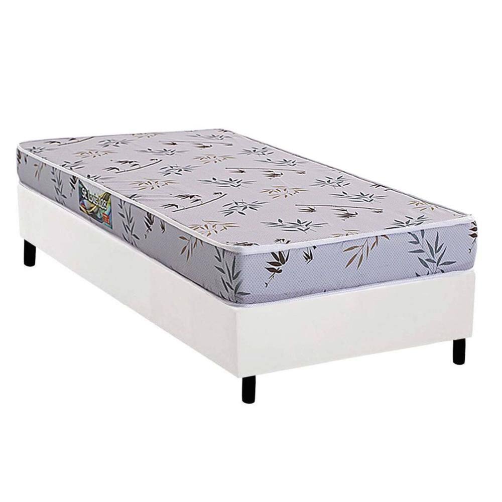 Conjunto Box Solteiro: Colchão Espuma Herval D28 St. Louis + Base CRC Corano White (88x188)