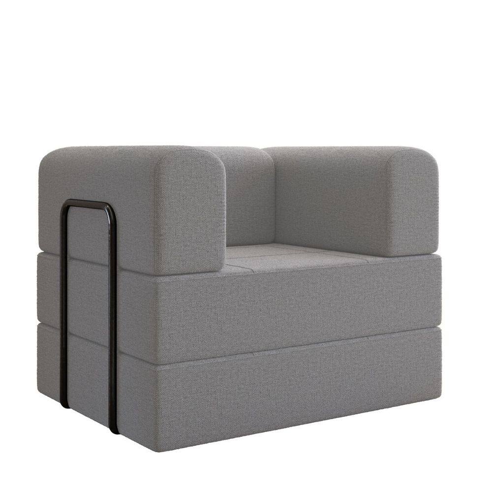 Poltrona Decorativa Japão Modular Sala Linho Para Sala