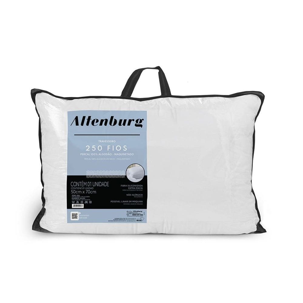 Travesseiro Suporte Firme 250 Fios Lavável 50x70cm - Altenburg - Firme 250 Fios