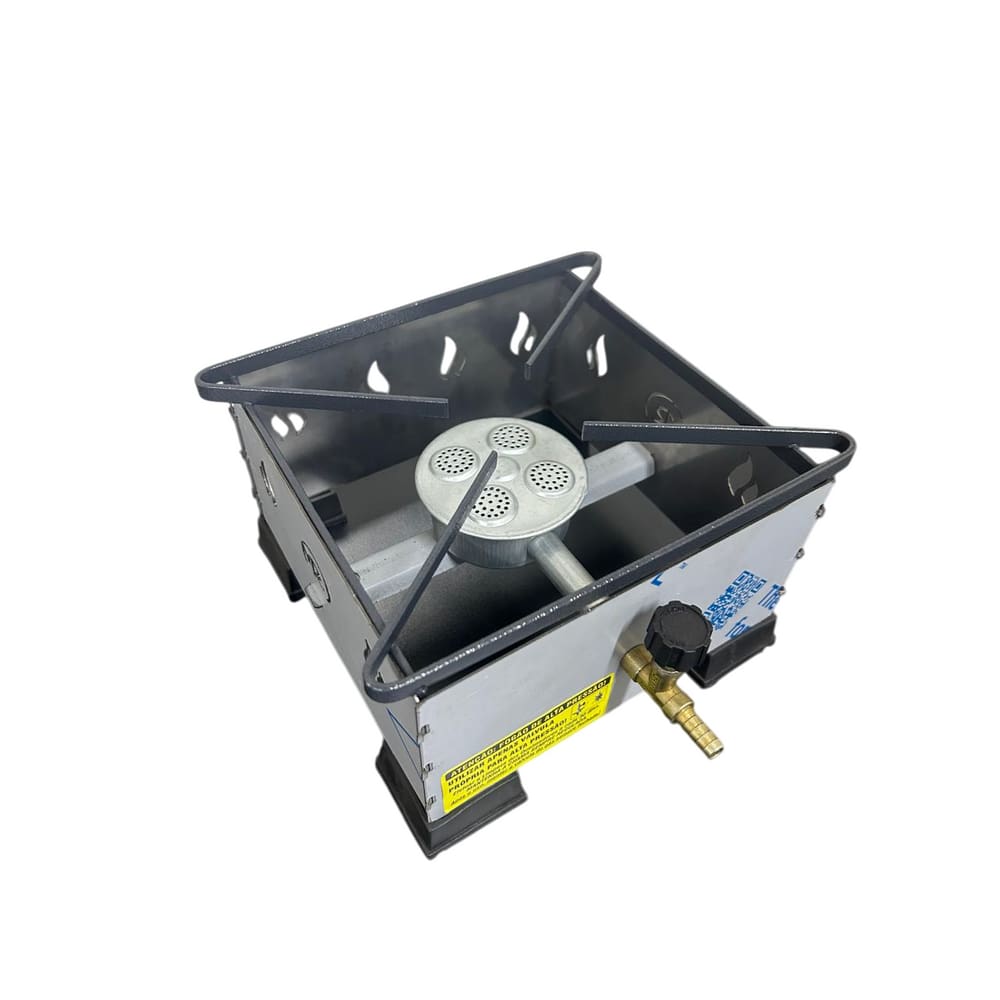Fogão Fogareiro Portátil 1 Boca Alta Pressão para Camping Inox