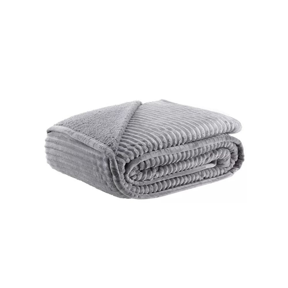 Cobertor Blanket Lugano Sherpa King 260x240cm - Kacyumara - Cinza