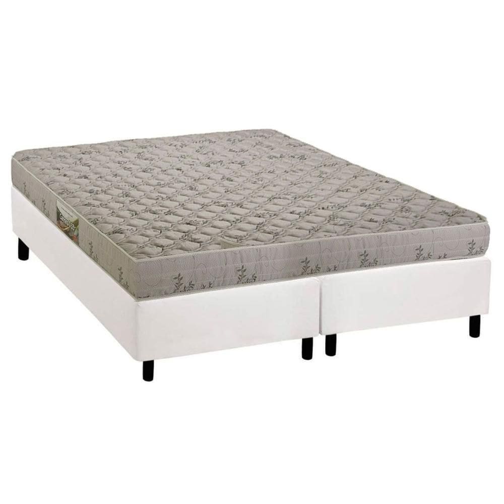 Conjunto Box Queen: Colchão Espuma Herval D33 Cannes + Base CRC Corano White (158x198)